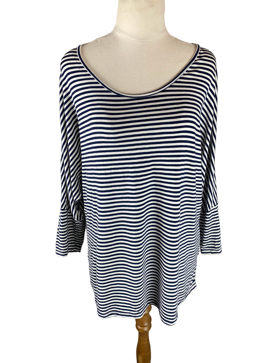 Betty Basics stripe soft 3/4 sleeve top | size 12