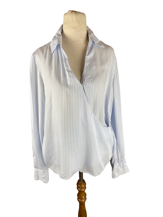 Trenery blue and white stripe shirt | size 12