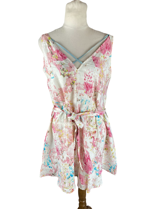 Isaac + Lulul linen floral playsuit | size 8