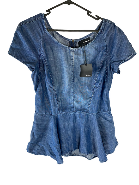 BNWT The Kooples denim short sleeve top | size M