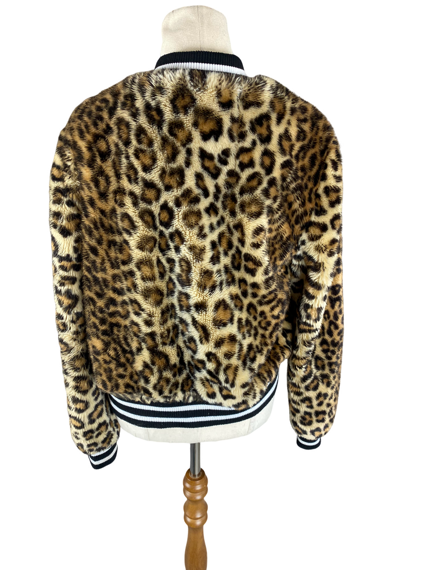 Decjuba faux fur leopard jacket | size 12