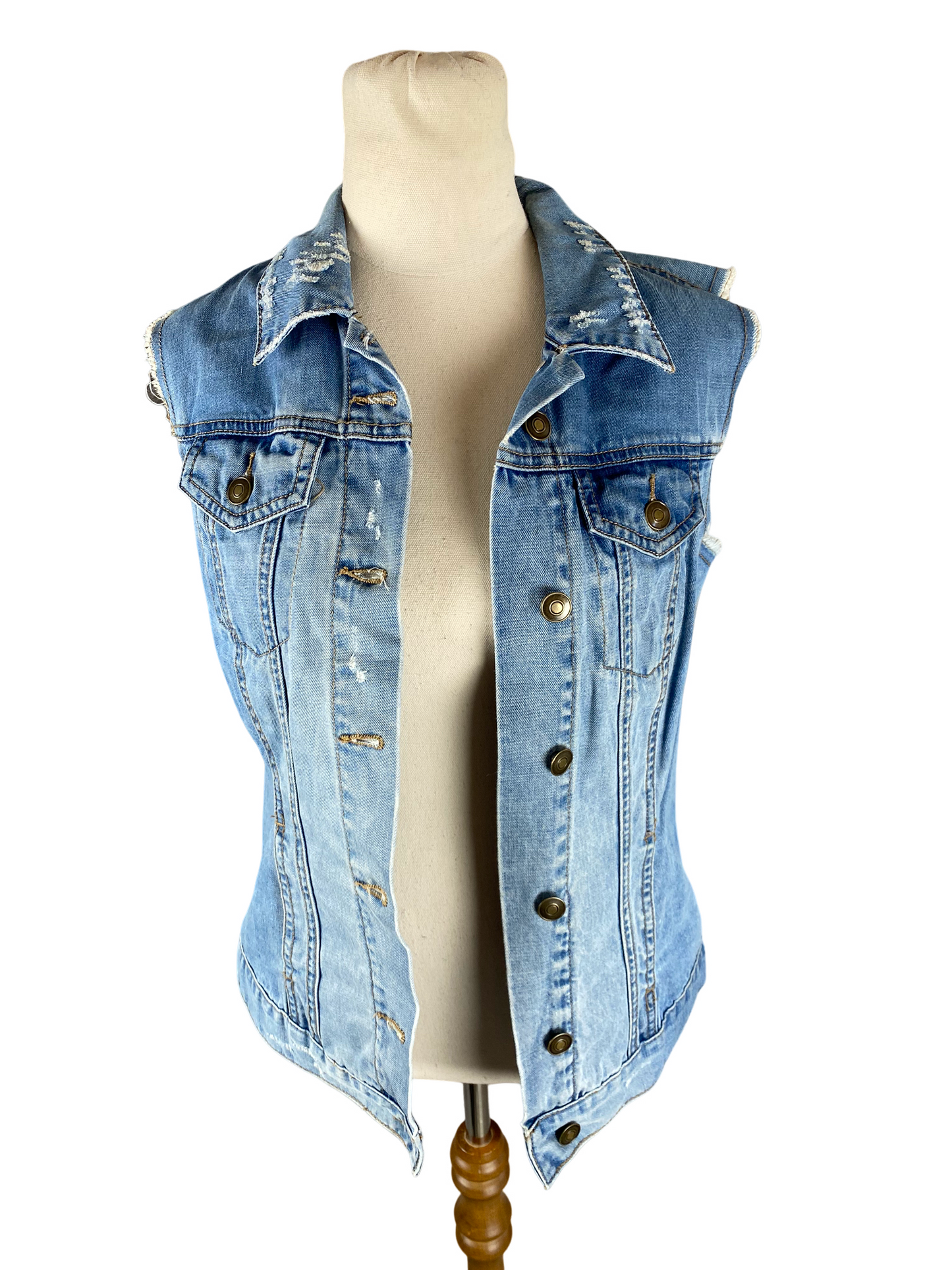 Dotti denim sleeveless jacket | size 6