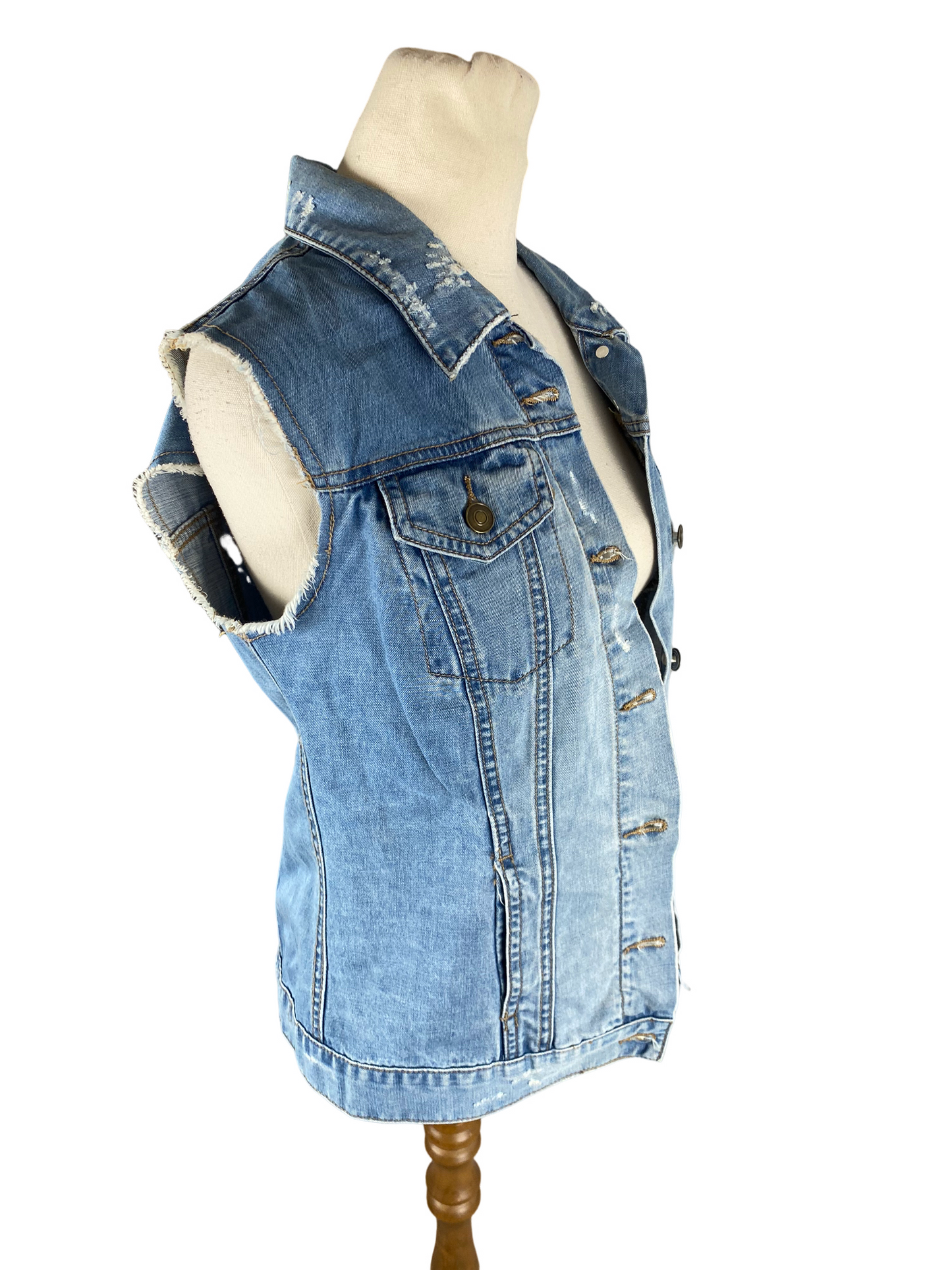 Dotti denim sleeveless jacket | size 6