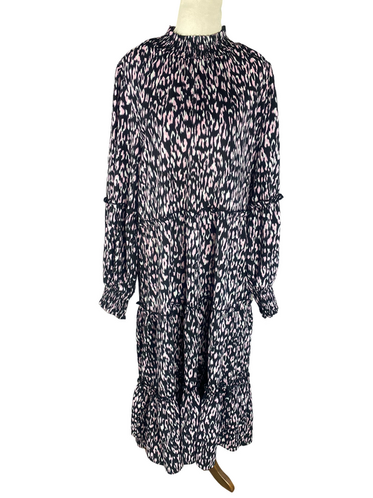 Decjuba pattern maxi long sleeve dress | size 16