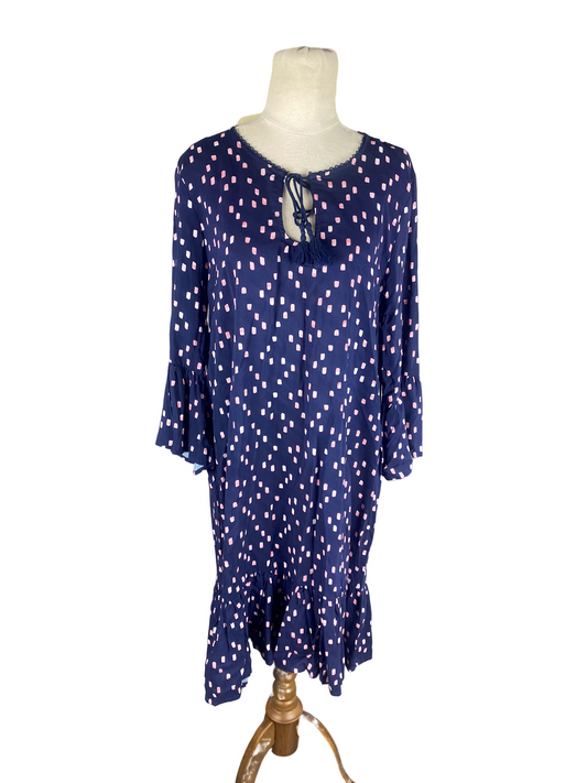 BNWT Elm navy + pink print dress | size 10