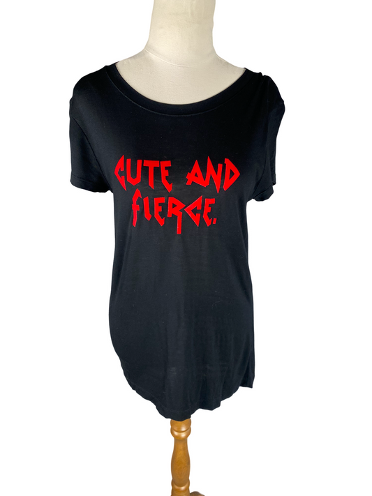 Guess "Cute and Fierce" black tee 100% bamboo | size 8