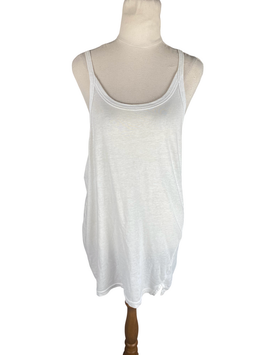 Bassike white cotton singlet | size small