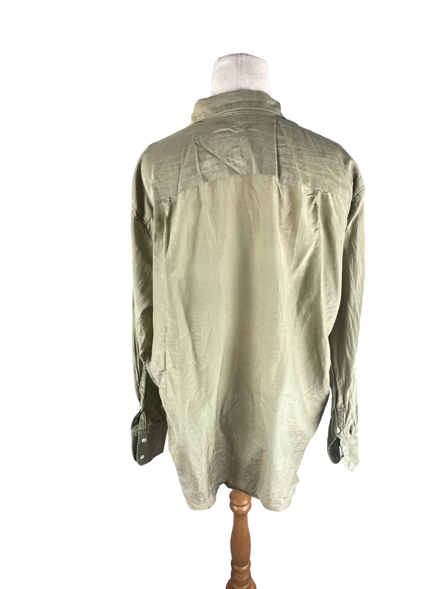 Superette olive silk and cotton shirt | size 8