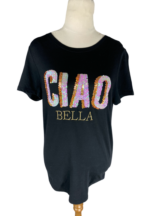 New Look Ciao Bella black tee | size 10