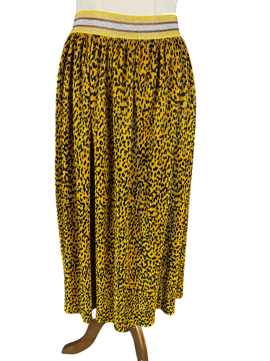 Scarlet Roos yellow pattern midi skirt | size 8