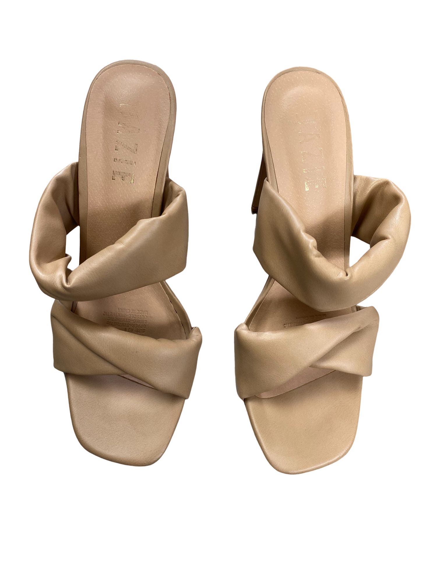 Dazie leather tan twist heels | size 9