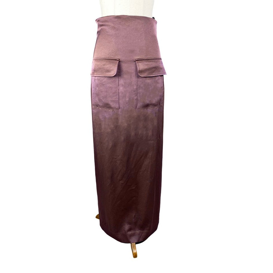 Paris Georgia chocolate brown maxi skirt | size 10