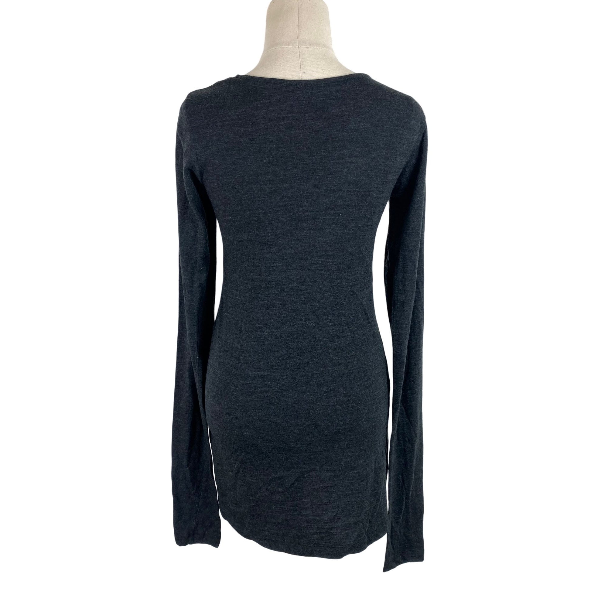 Moochi 100% merino longline charcoal wool top | size 8