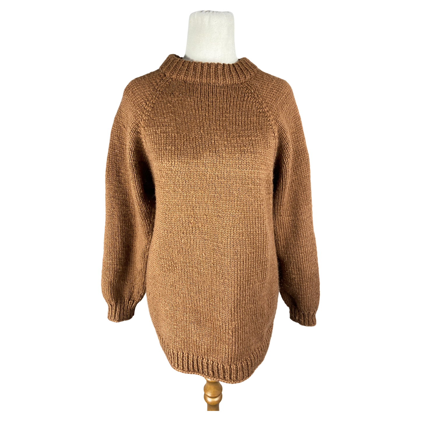 Wool chocolate brown longline jumper | size 10-12