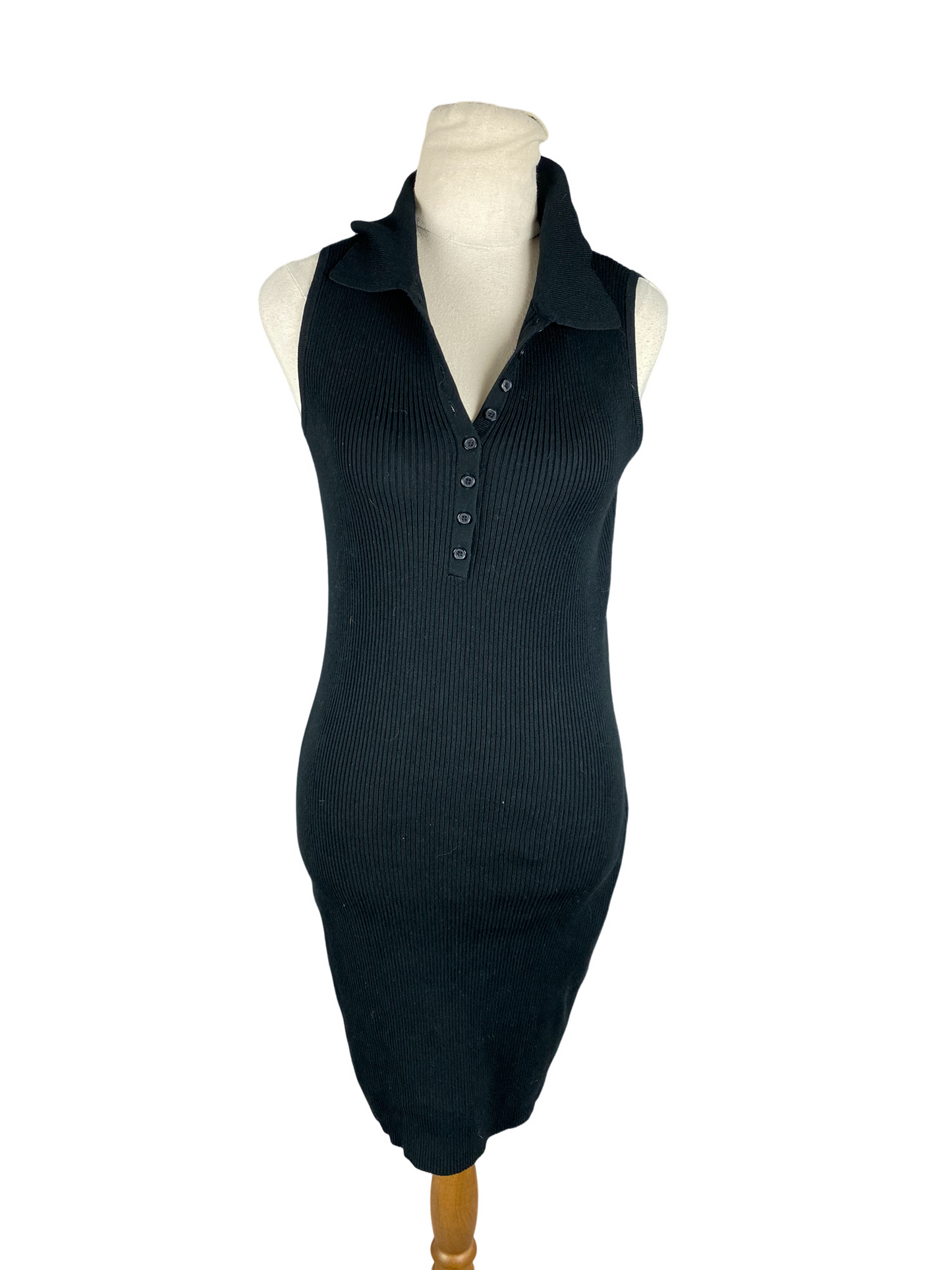 No brand rib black dress | size 8