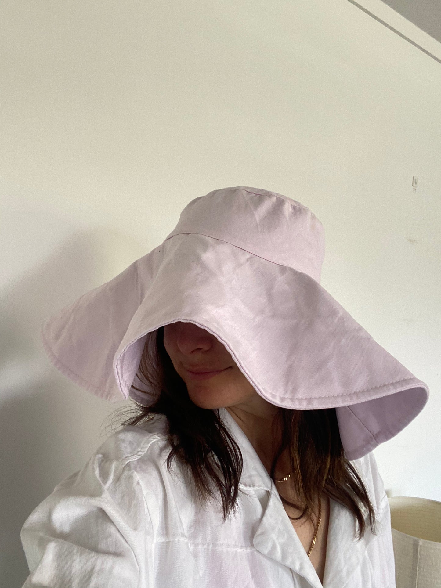 Ruby pink cotton large sun hat