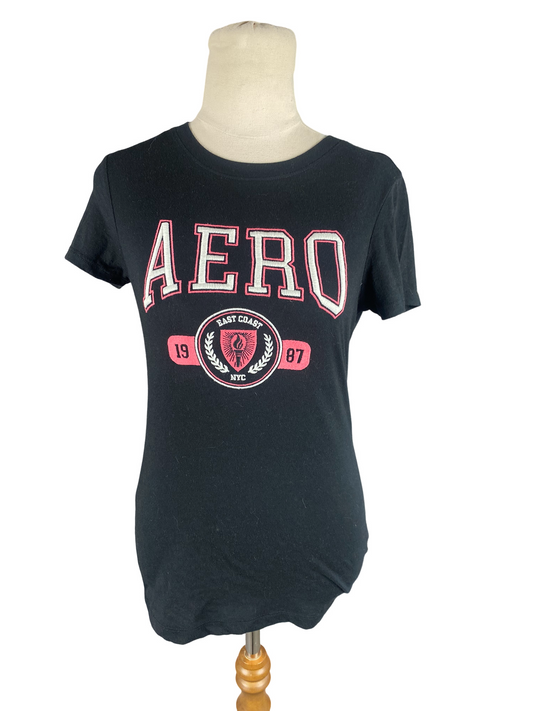 Classic Crew Aero black tee | size 6