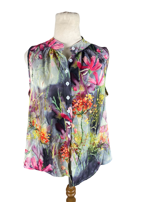 Floral sleeveless shirt | size 8-10