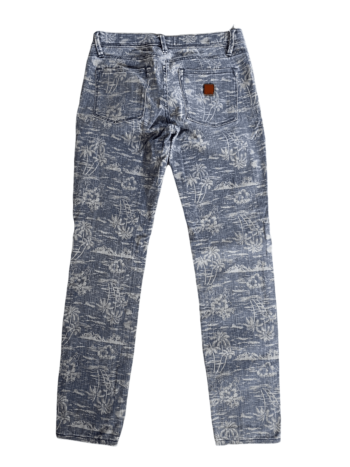 Roxy grey tropical print skinny jeans | size W:25