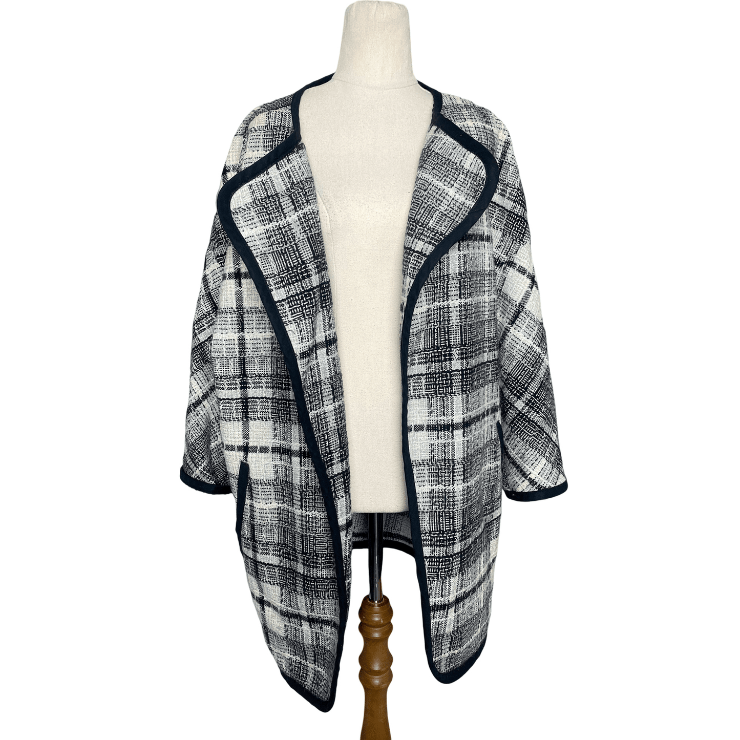 H&M plaid wool-blend cape | size 12-14