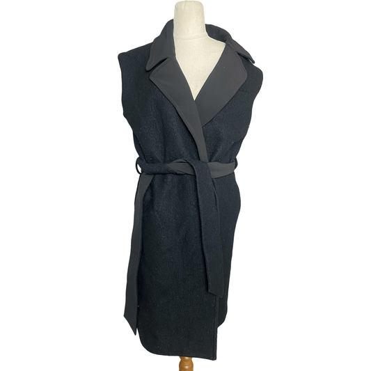 SEED Heritage black wool-blend sleeveless jacket | size 8