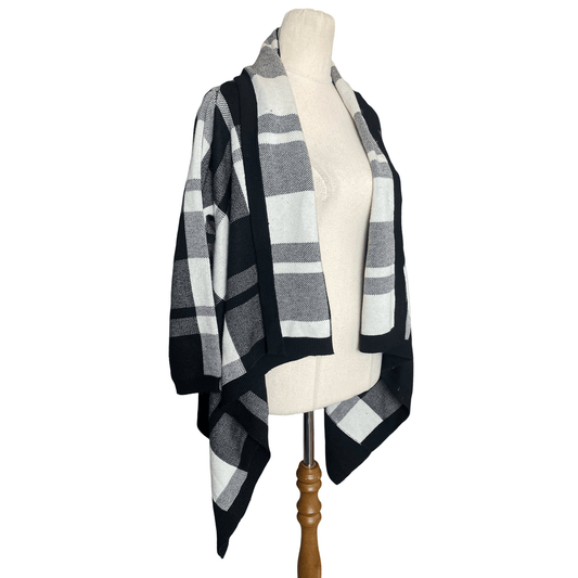 Veronika Maine plaid wool-blend plaid cardigan | size 10-12