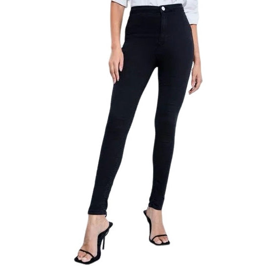 Lipsy Next high rise black skinny jeans | size 12R