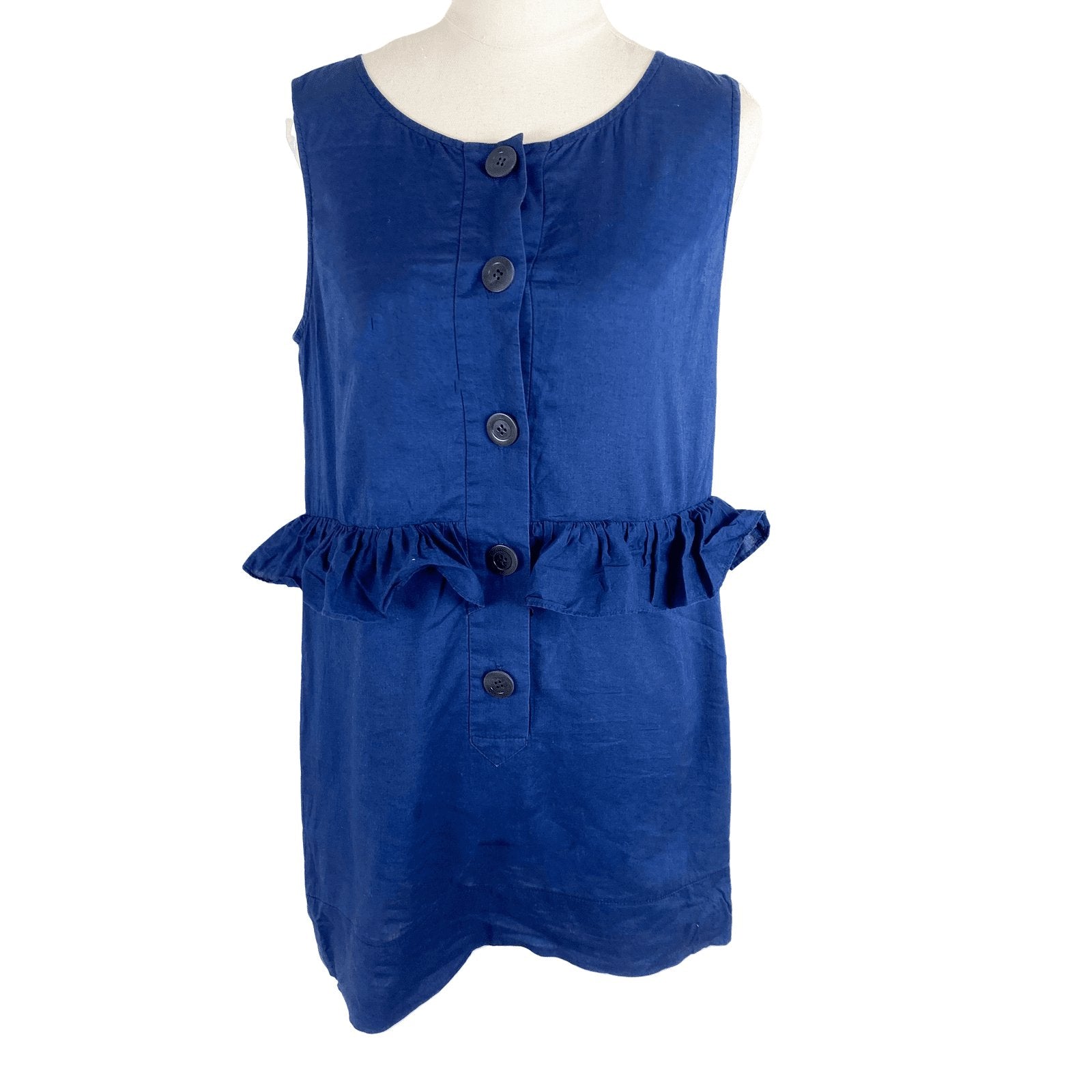 Karen Walker blue longline cotton top | size 8