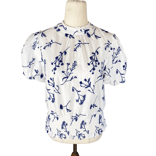 Max organic cotton white print top | size 6