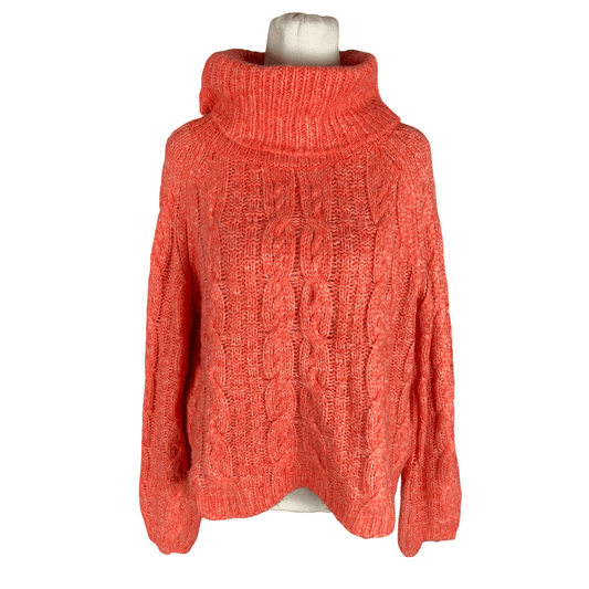 Only orange cable wool-blend pullover knit | size 10-12