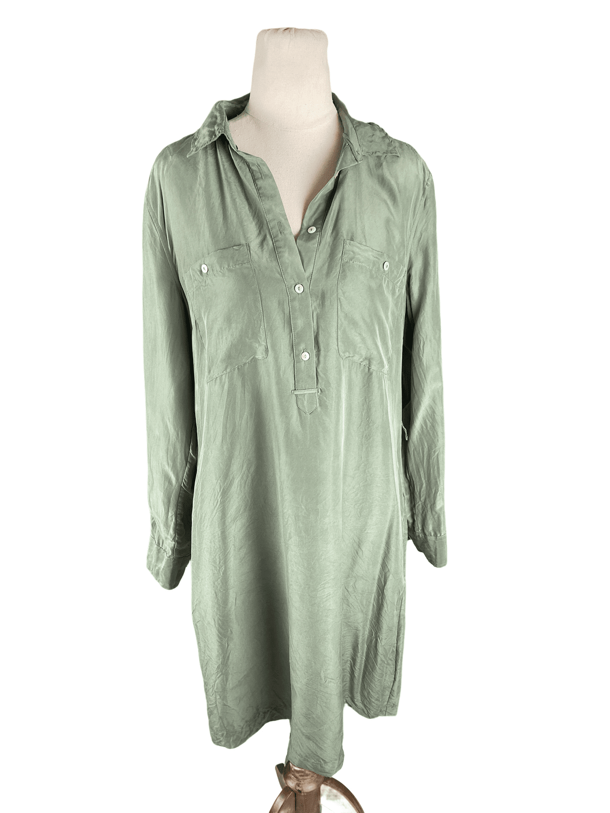 R.M Williams silk olive dress | size 12