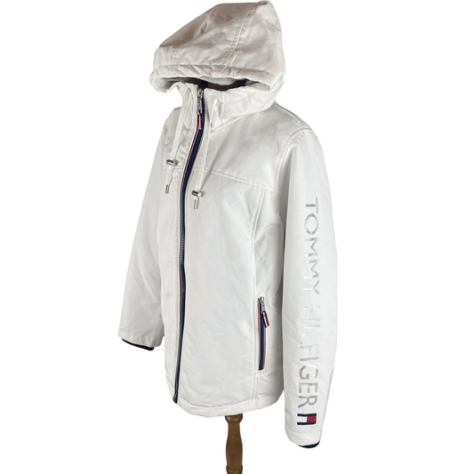 Tommy Hilfiger off-white fleece-lined jacket | size 14-16 XL