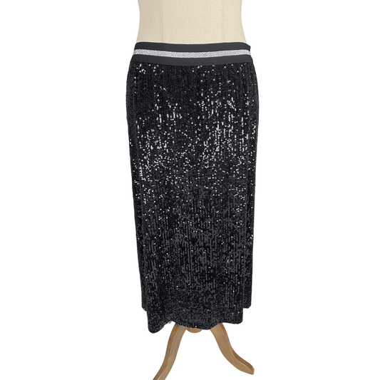 Repertoire midi black sequin skirt | size 16