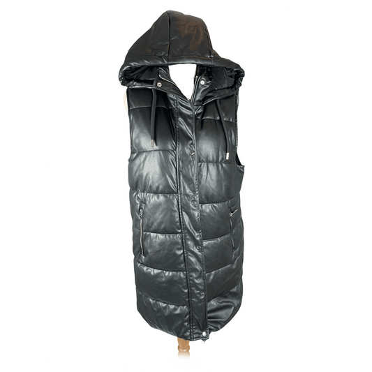 Zara longline faux leather vest | size 12-14 medium