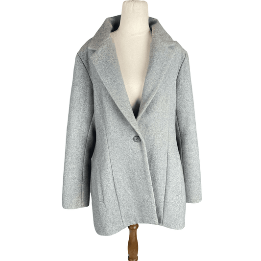 Ruby grey wool-blend coat | size 14