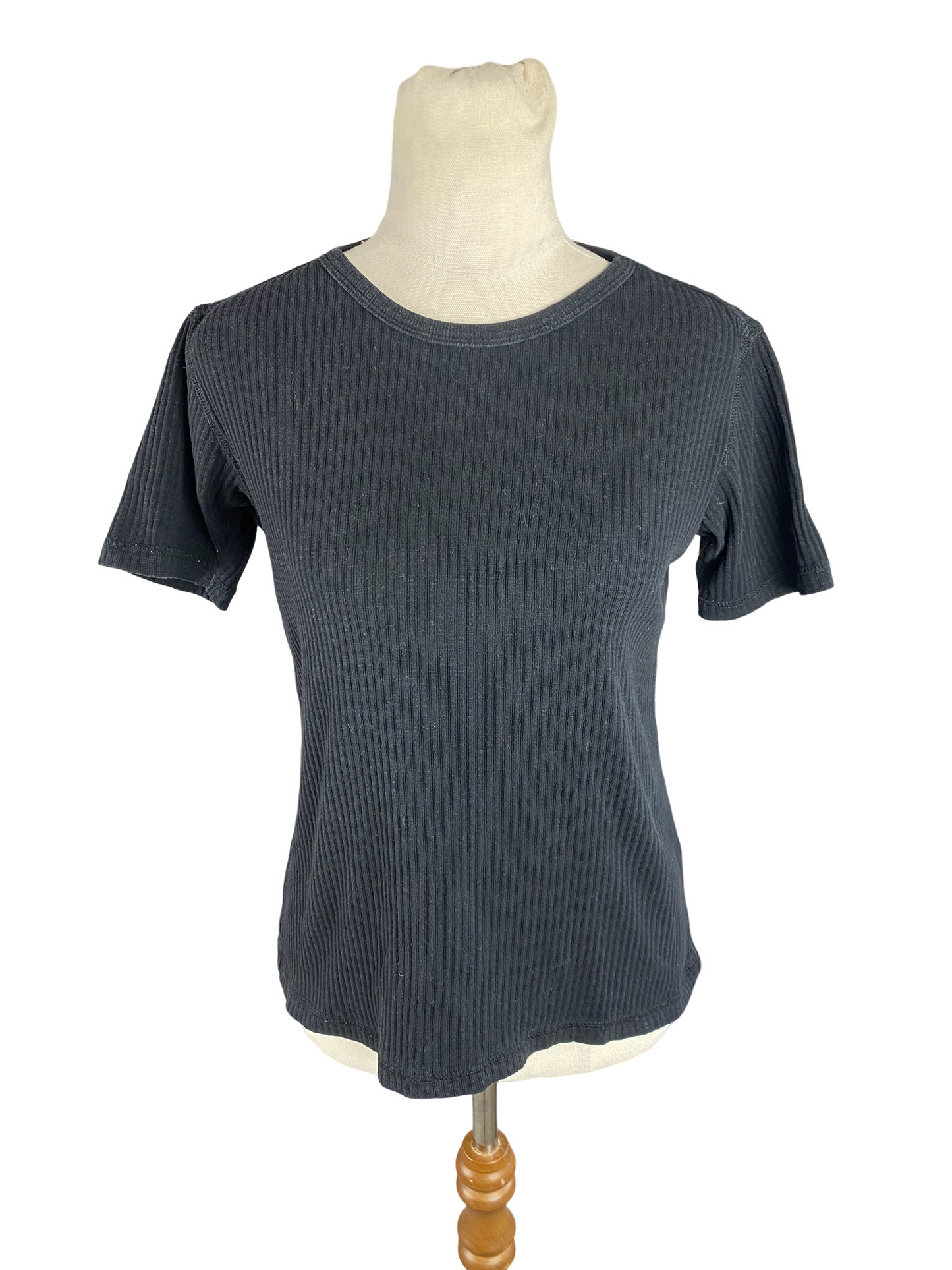 Commoners  black rib short sleeve top | size 8