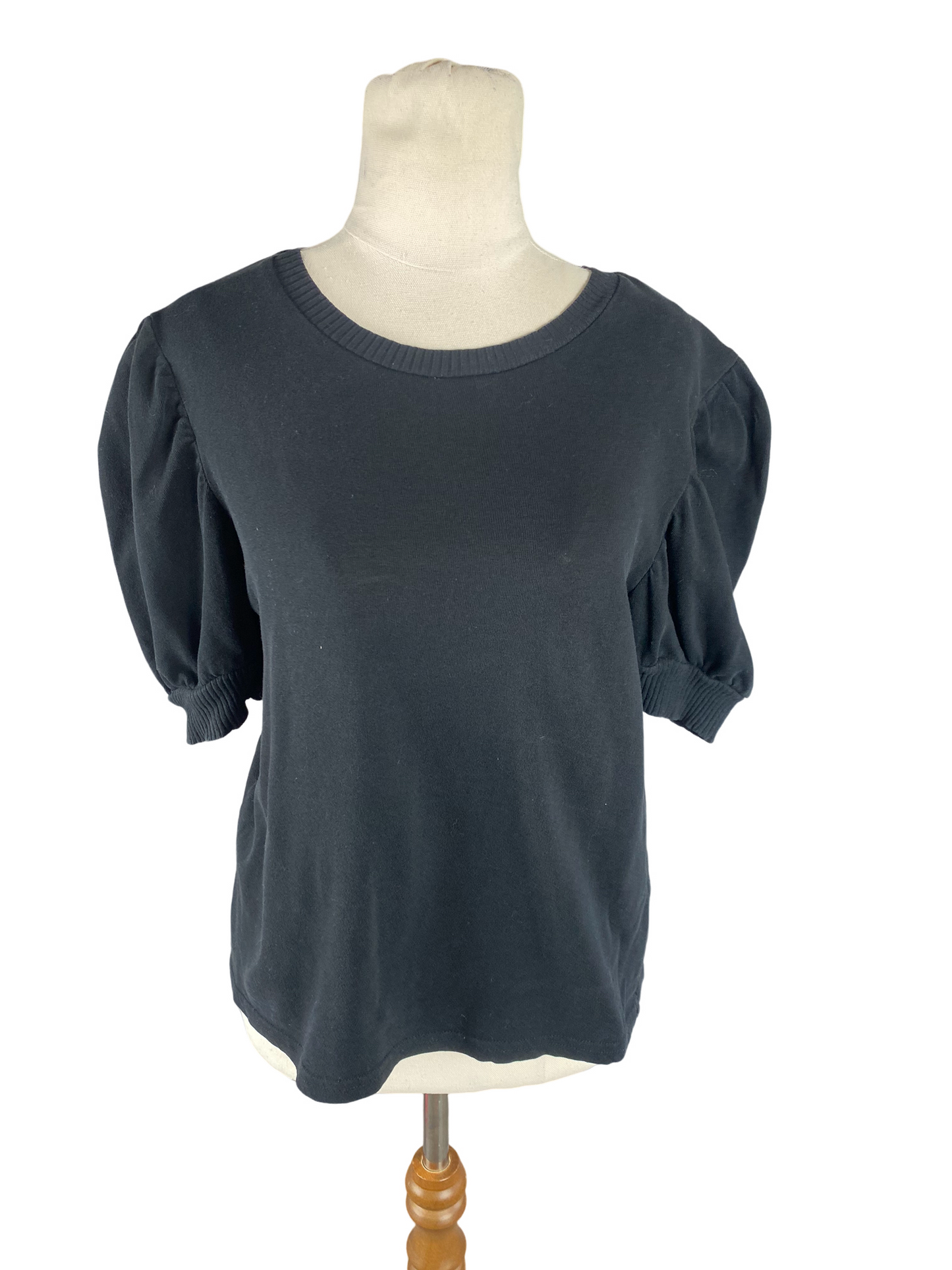 Zara black puff short sleeve top | size small