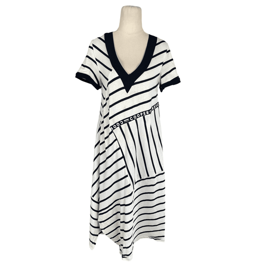 Trelise Cooper stripe v neck dress | size 8-10