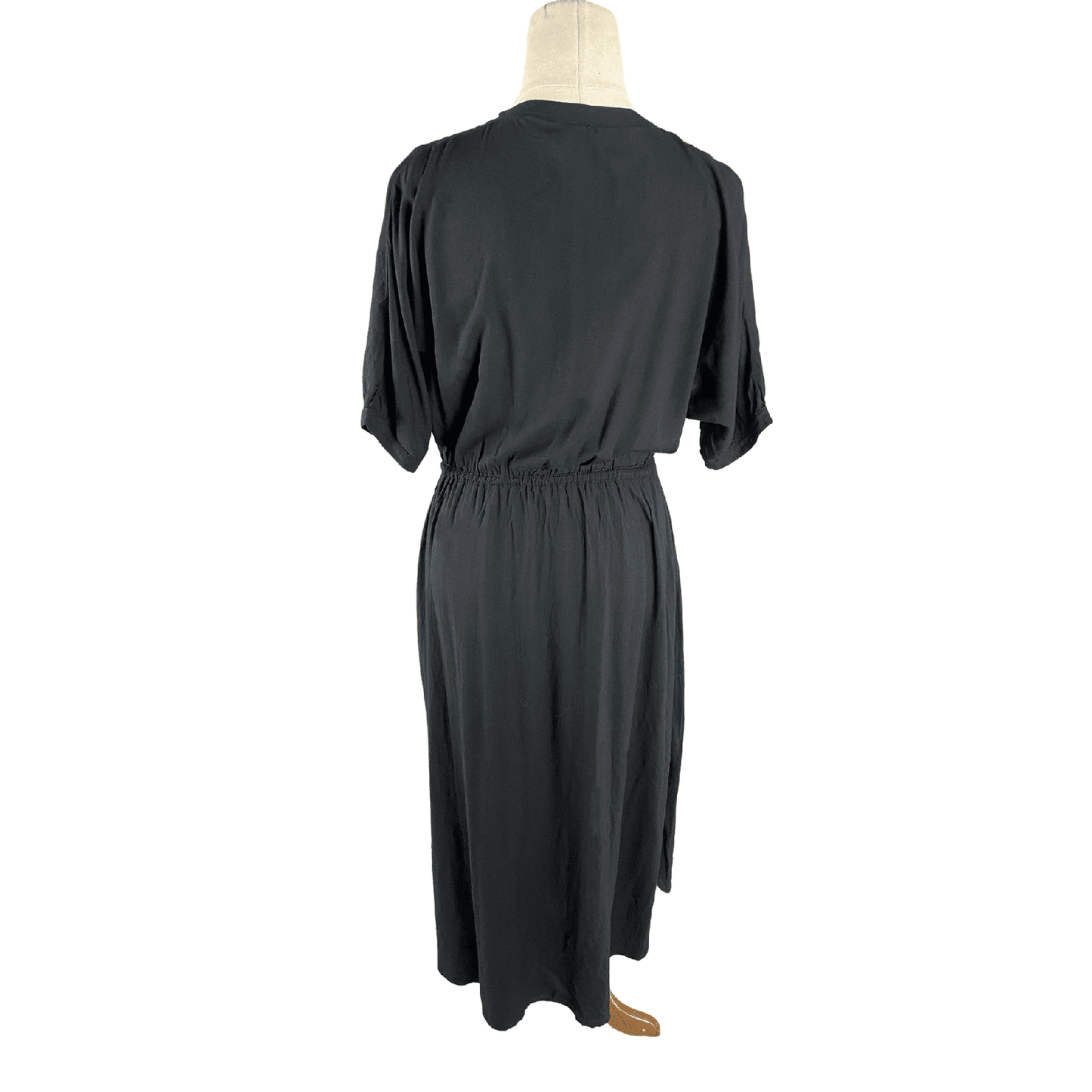 Lilya black short sleeve maxi dress | size 8