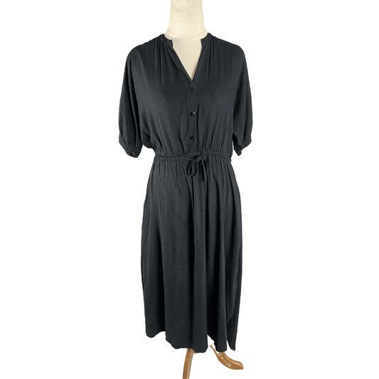 Lilya black short sleeve maxi dress | size 8