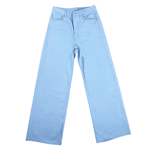 H&M blue high waist wide leg jeans | size 12