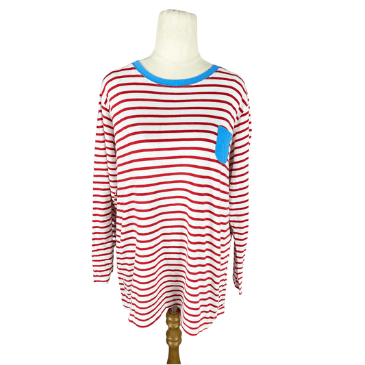 Holy Chic red and white stripe long sleeve tee | size 12-14