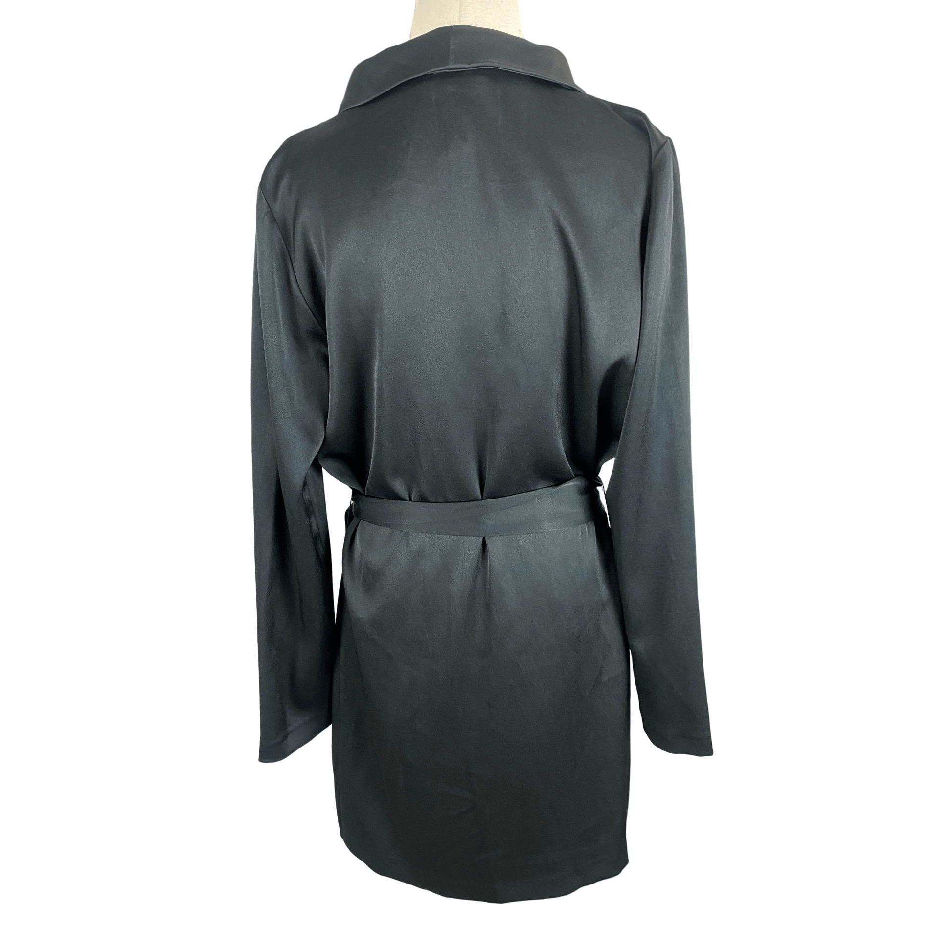 Kookai black satin-look wrap dress | size 12