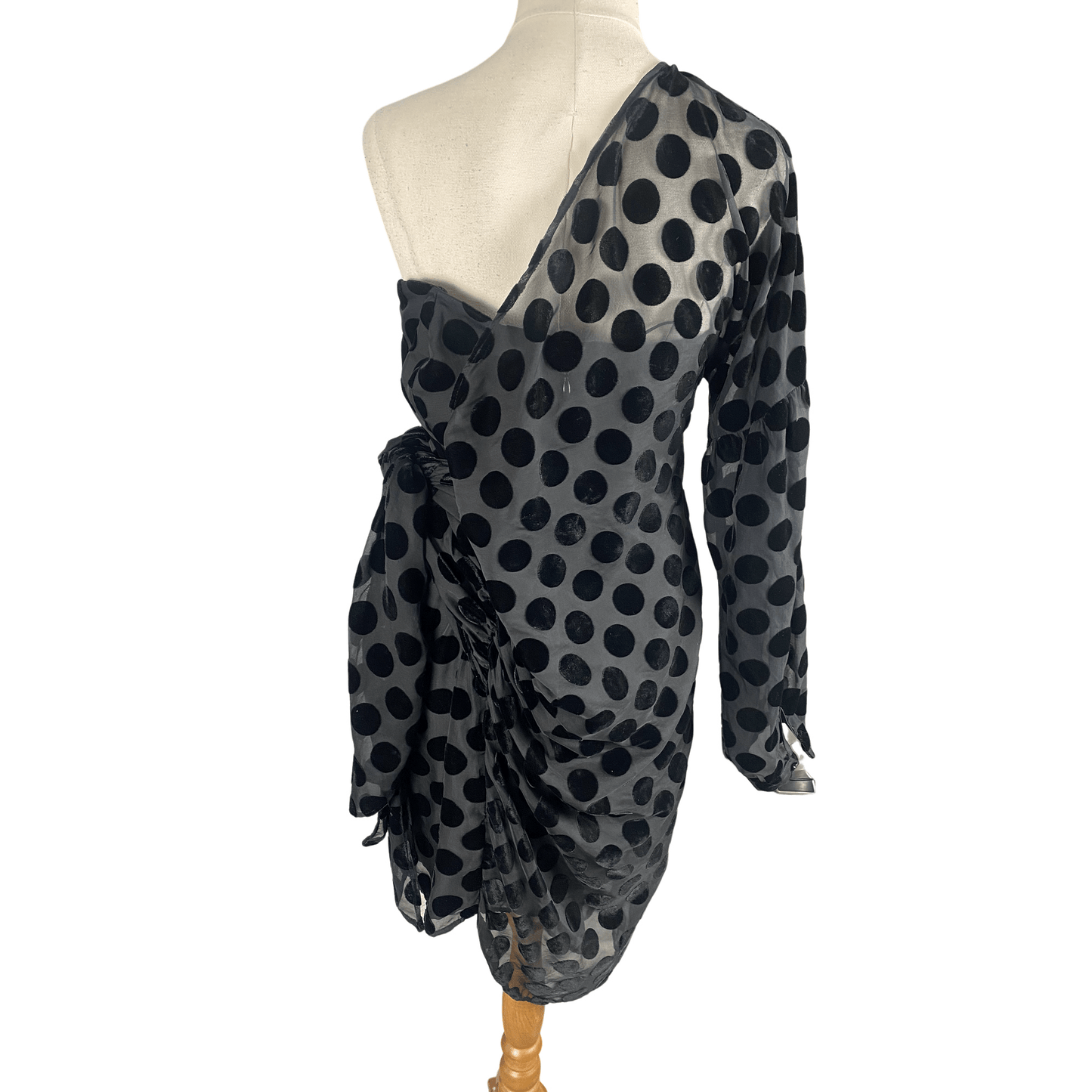 Isla black polka dot dress | size large