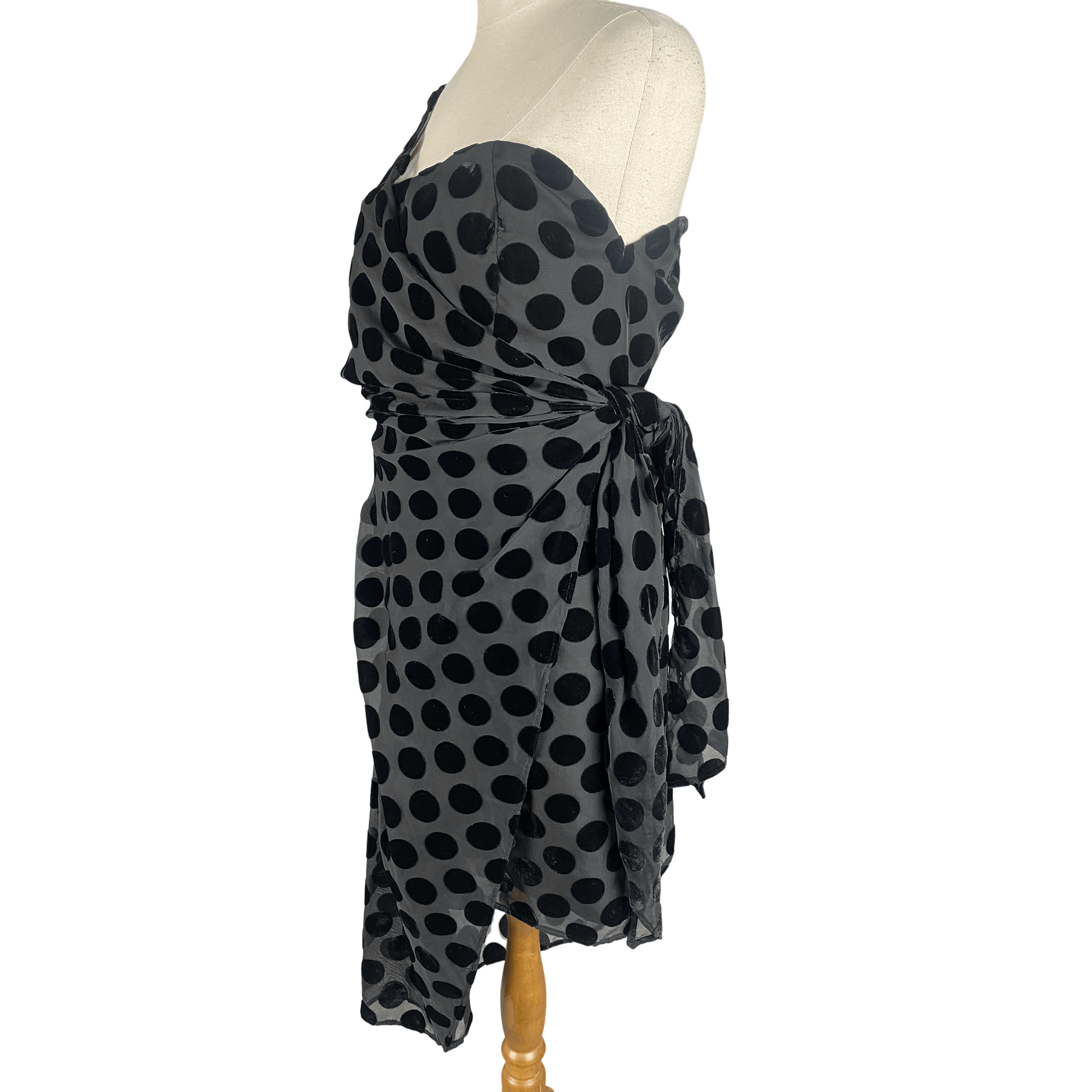 Isla black polka dot dress | size large