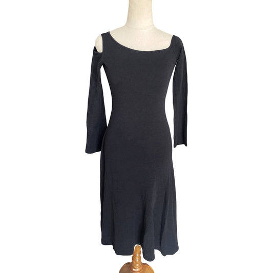 Joesph black wool long sleeve dress | size 8