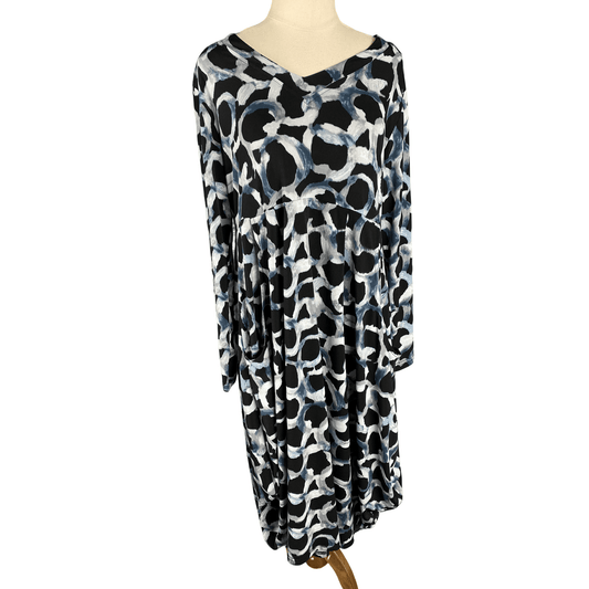 Bittermoon grey/black print dress | size 14