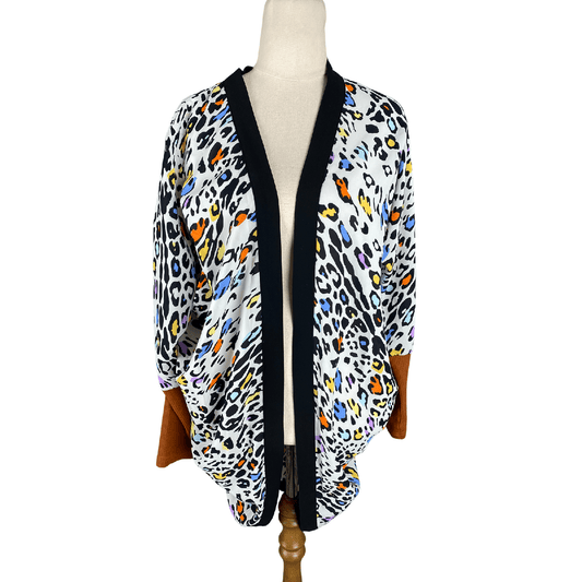 Charlo animal print sheer sleeveless cardigan | size 12