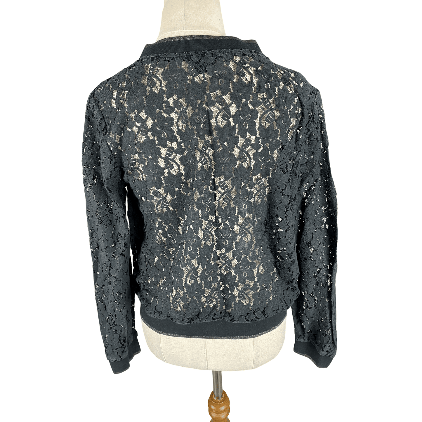 Max black and lace look zip top | size 12 medium