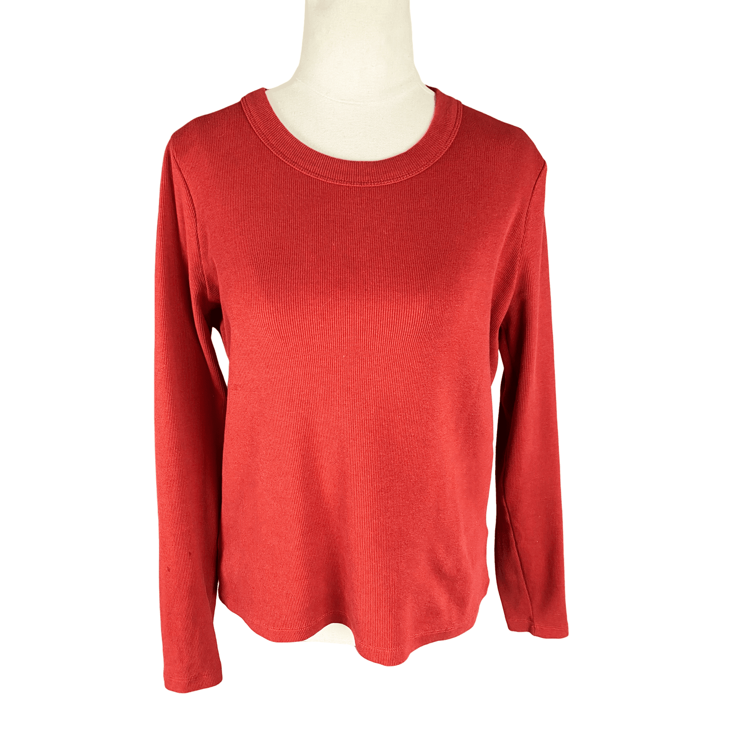 Max rib red long sleeve top | size 12 medium